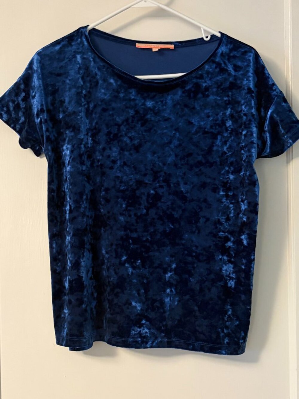 Vilagallo royal blue crushed velvet blouse size medium jewel tone boho
